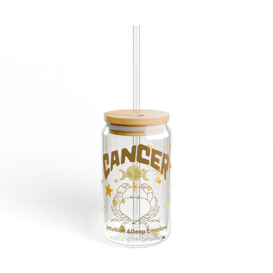 Cancer Zodiac Sipper Glass, Astrological Drinkware